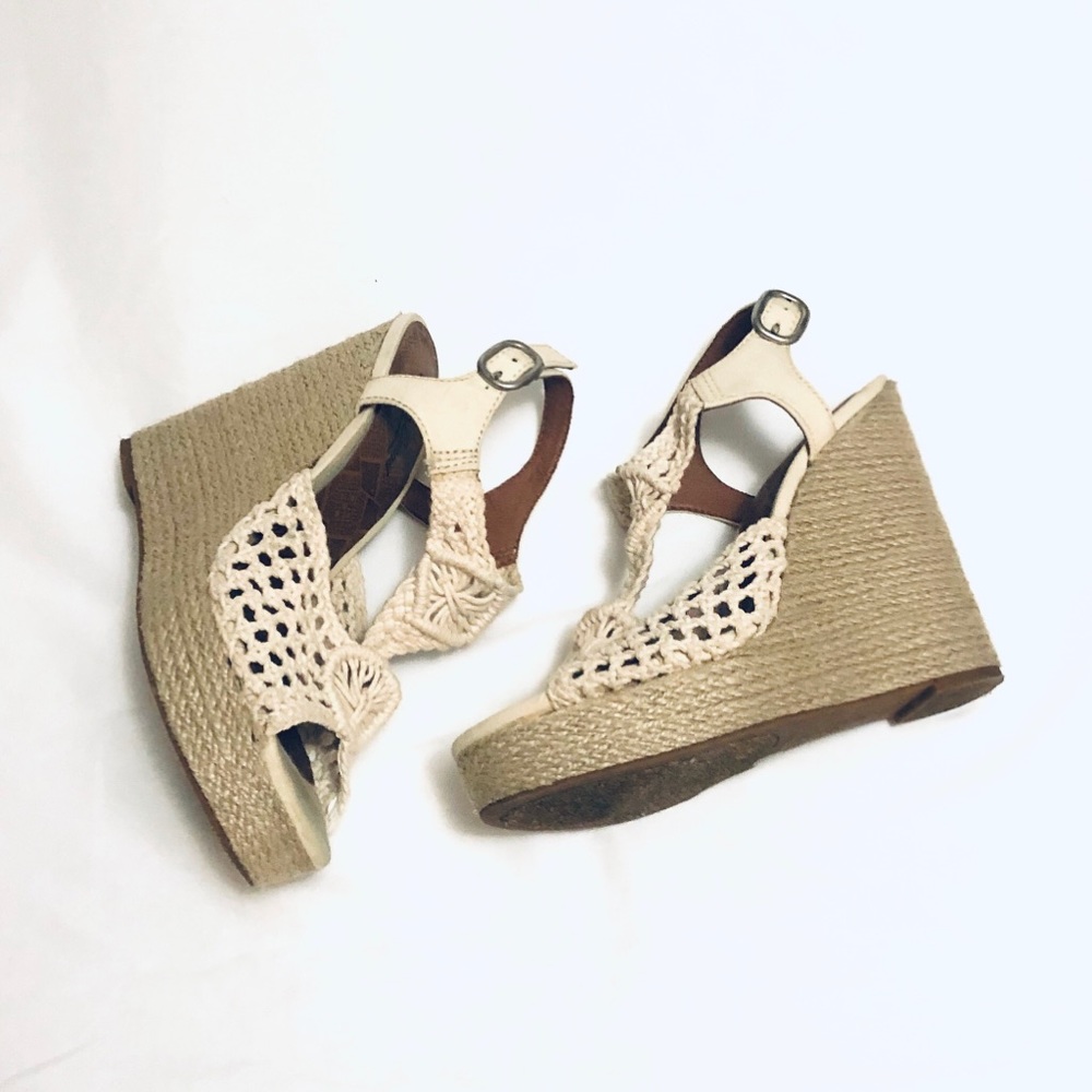 Lucky Brand Crochet Espadrille Wedges